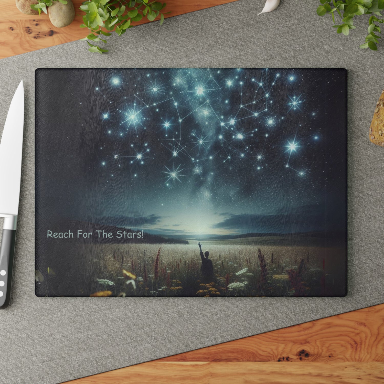 Reach For The Stars Glass Cutting Board