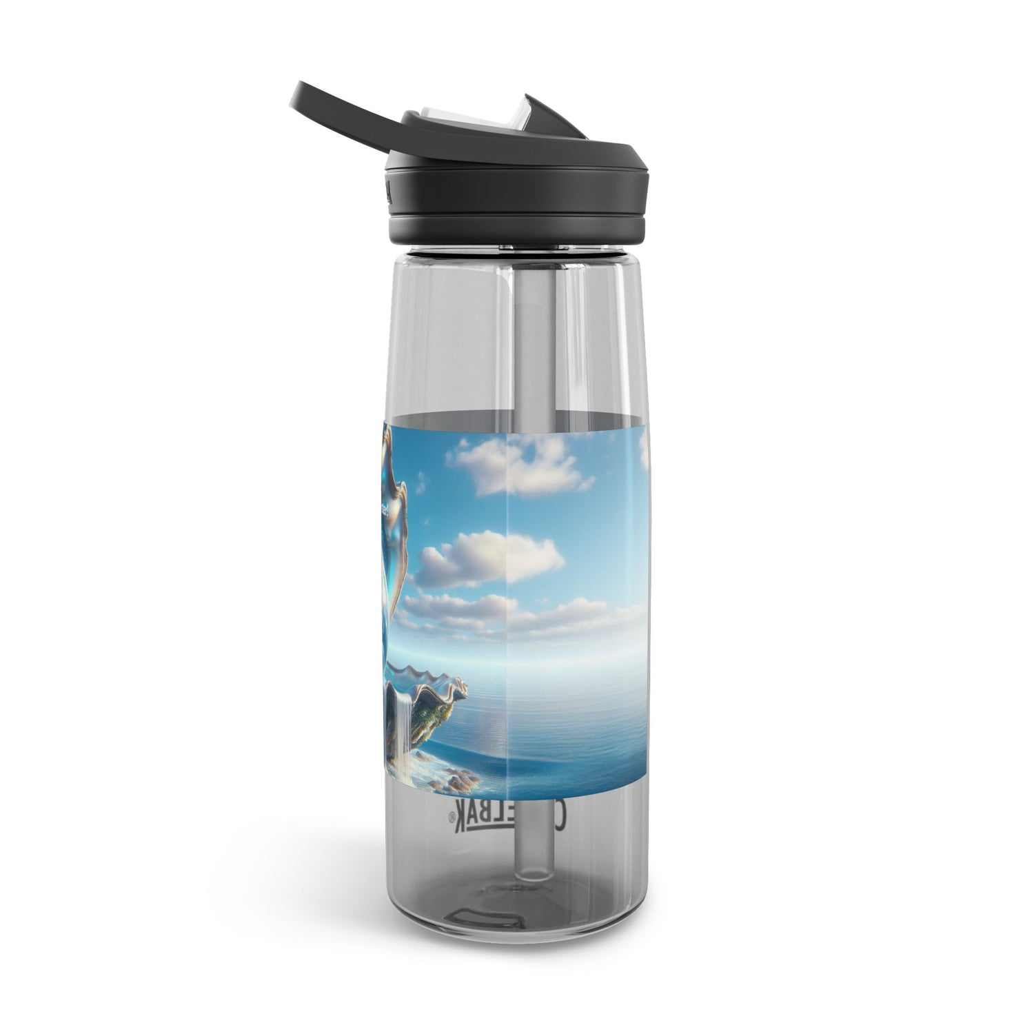 The world is your Oyster 25oz Transparent Water Bottle