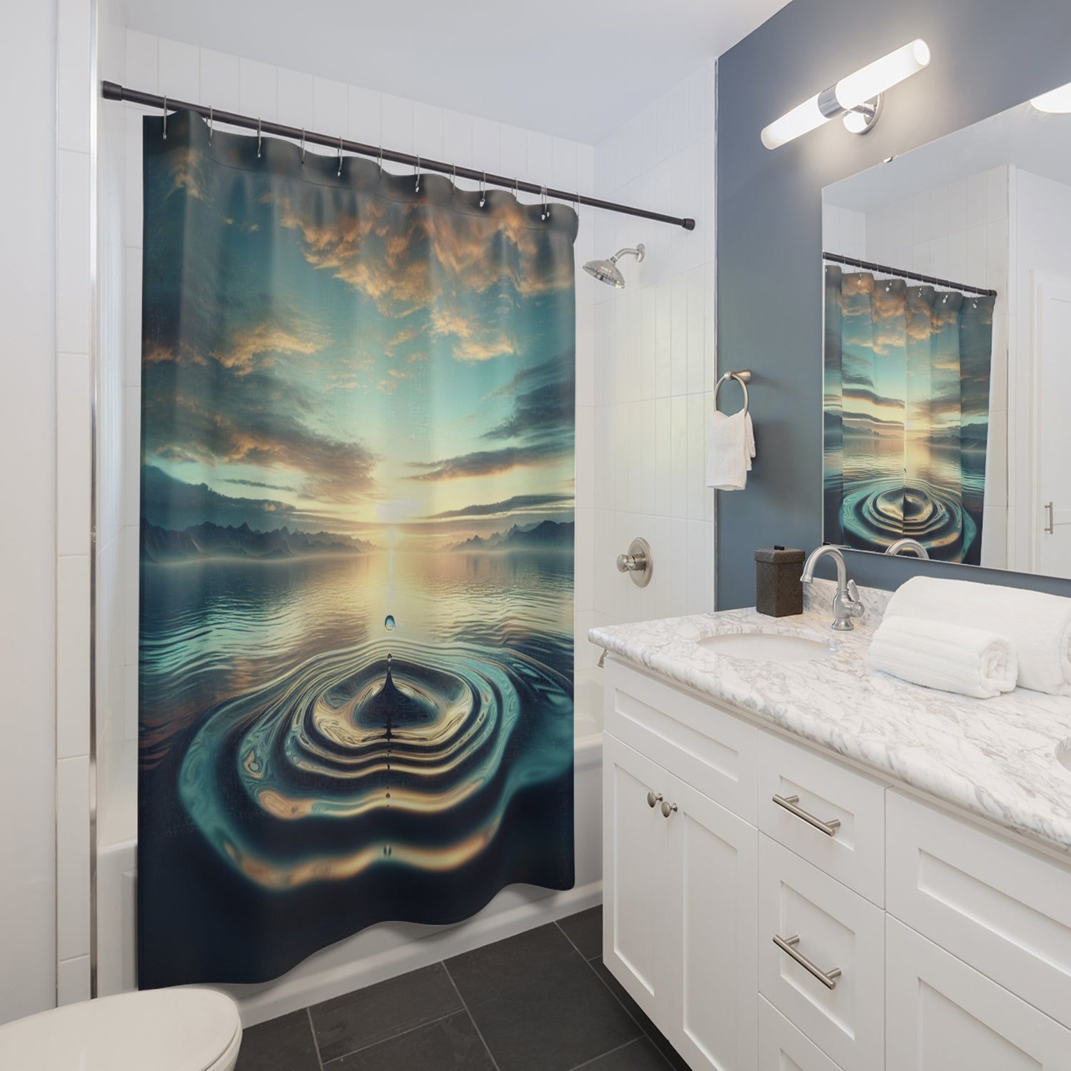 Drop In The Ocean Shower Curtains