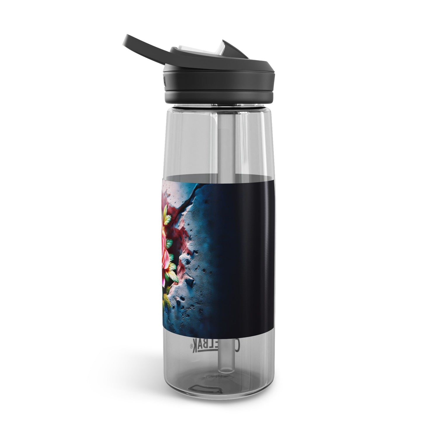 Bloom where you planted 25oz Water Bottle, Transparent water bottle