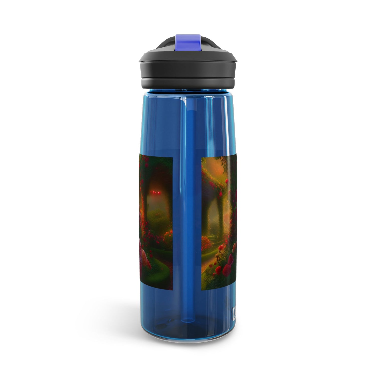 Stop and Smell the Roses 25oz Clear Water Bottle, Road Trip Water Retainer