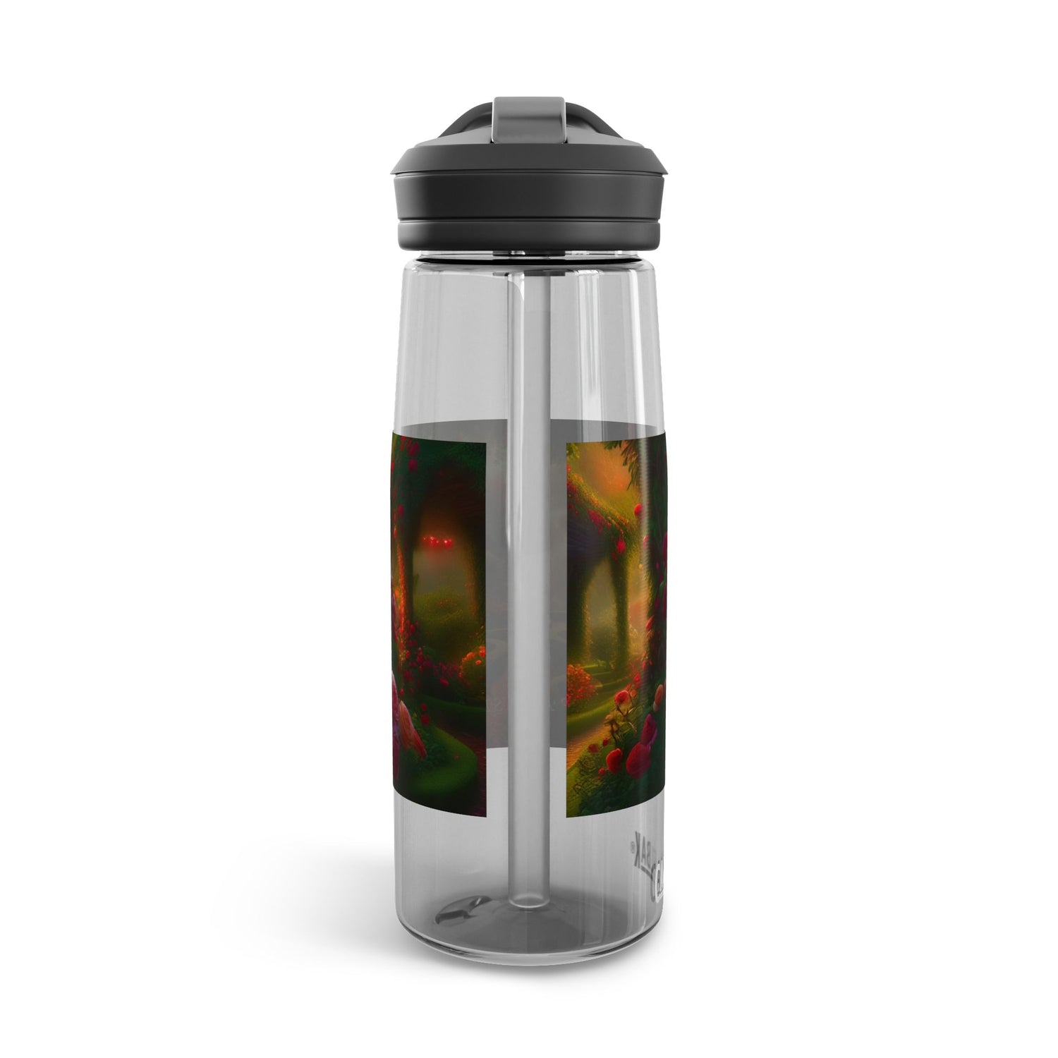 Stop and Smell the Roses 25oz Clear Water Bottle, Road Trip Water Retainer