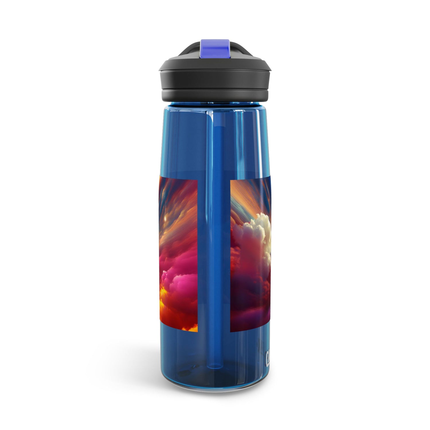 The Sky Is The Limit 25oz Clear Water Bottle, Road Adventure water Retainer