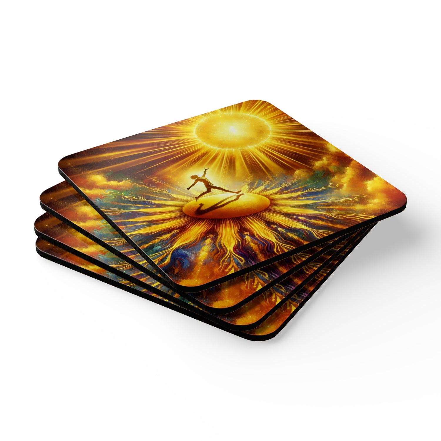 Walking On Sunshine Corkwood Coaster Set of 4