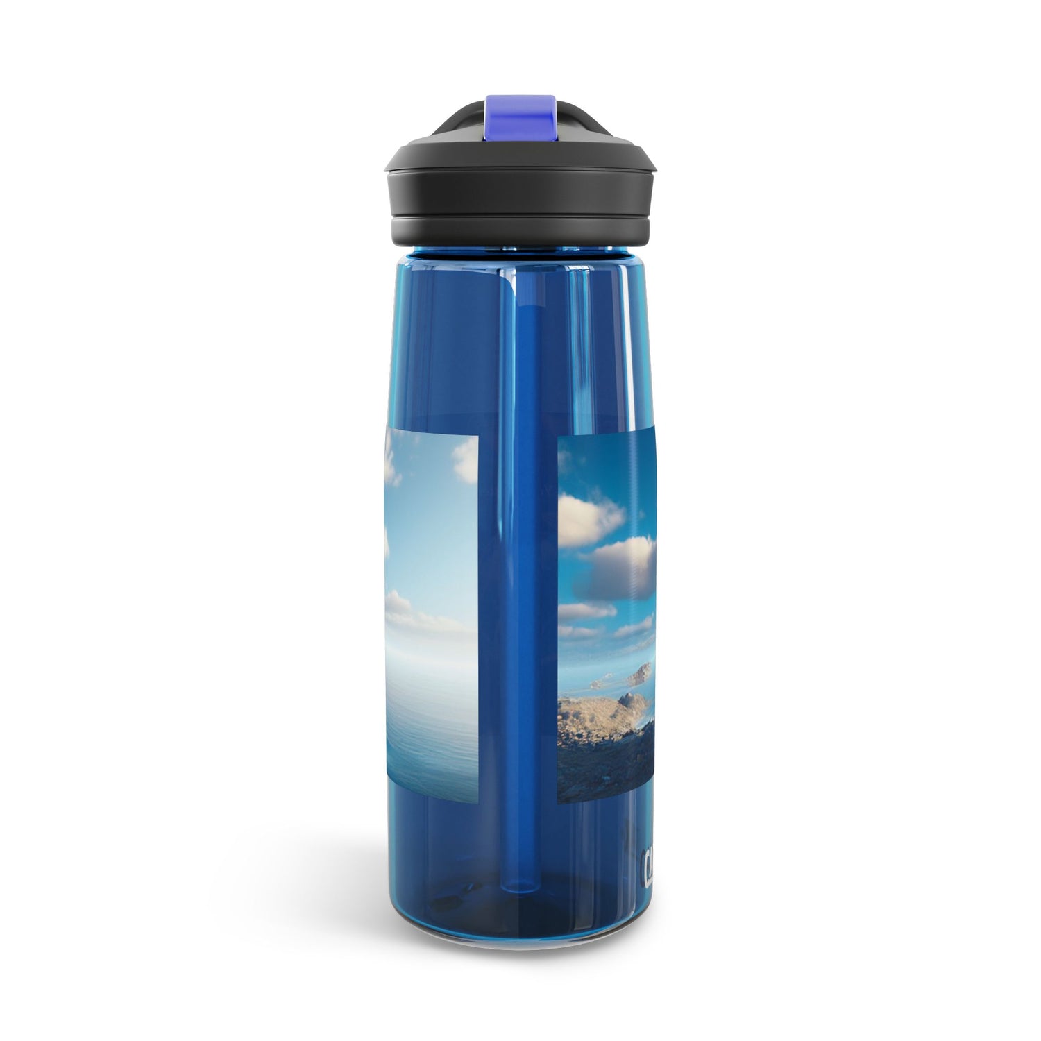 The world is your Oyster 25oz Transparent Water Bottle