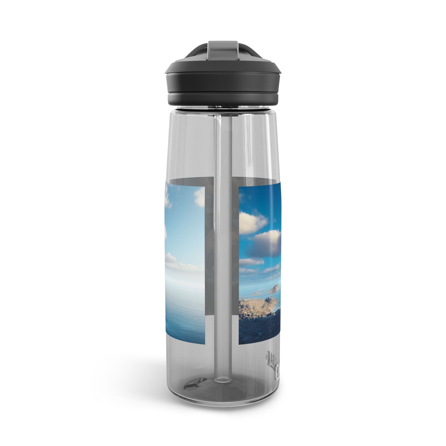 The world is your Oyster 25oz Transparent Water Bottle