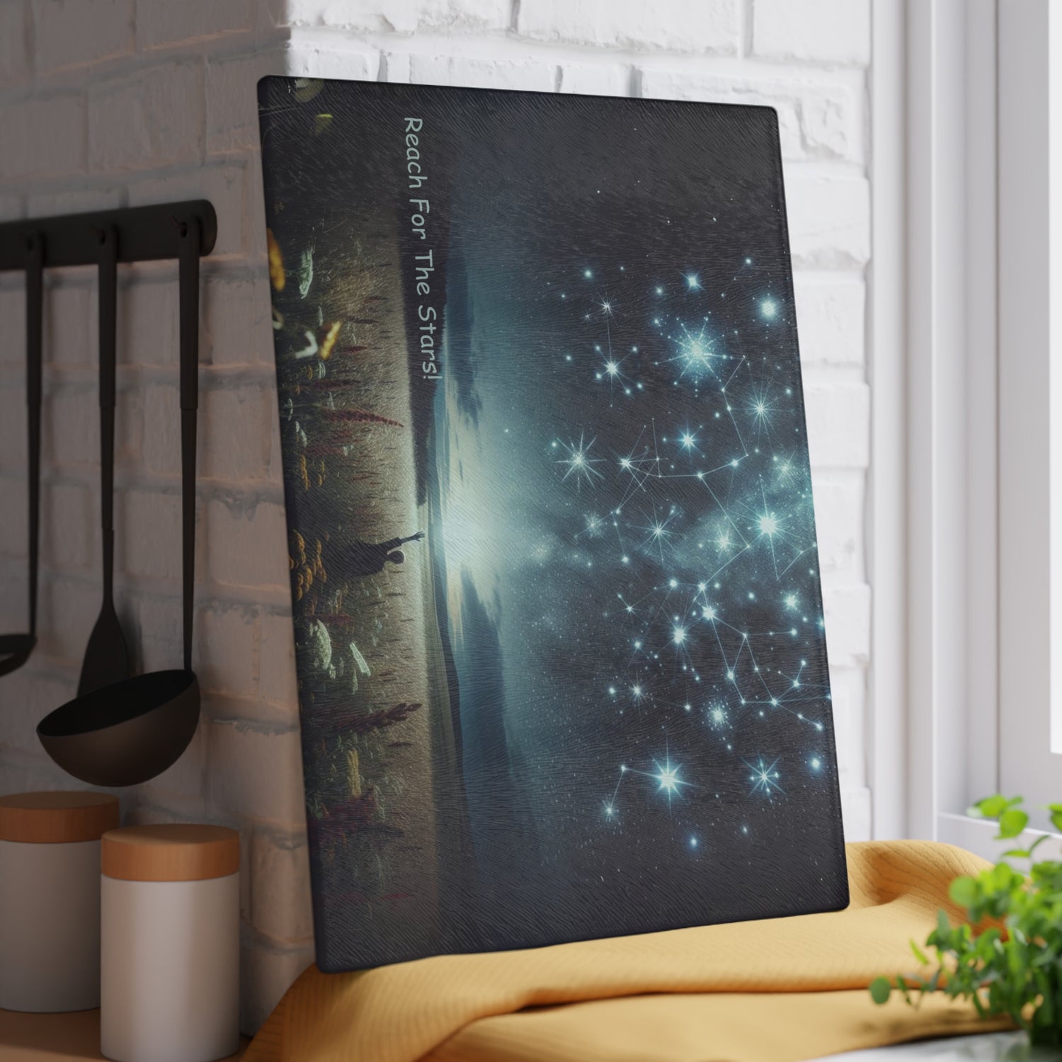 Reach For The Stars Glass Cutting Board