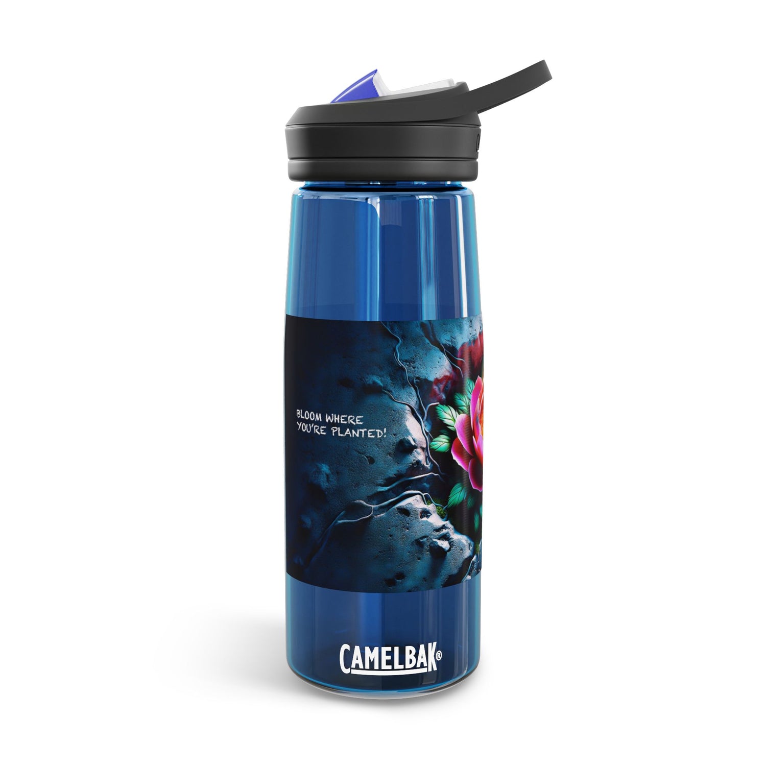 Bloom where you planted 25oz Water Bottle, Transparent water bottle