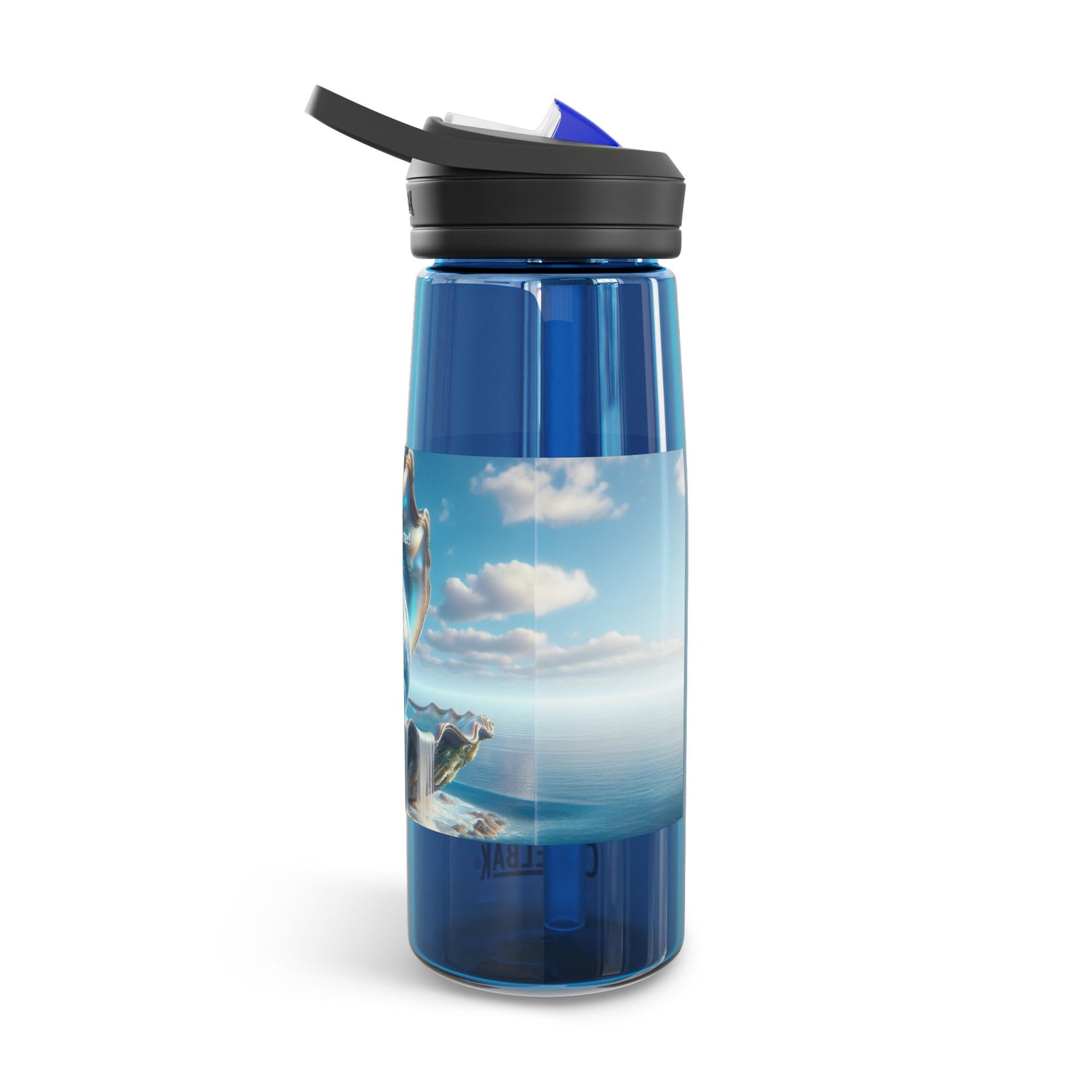 The world is your Oyster 25oz Transparent Water Bottle