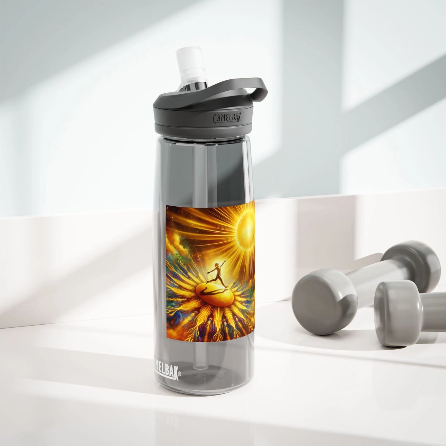 Walking on sunshine Water bottle, Clear water Bottle Gift For He